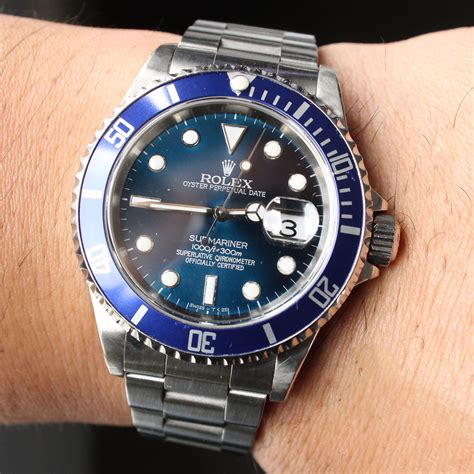 2000 rolex submariner no date|Rolex 16610 blue bezel.